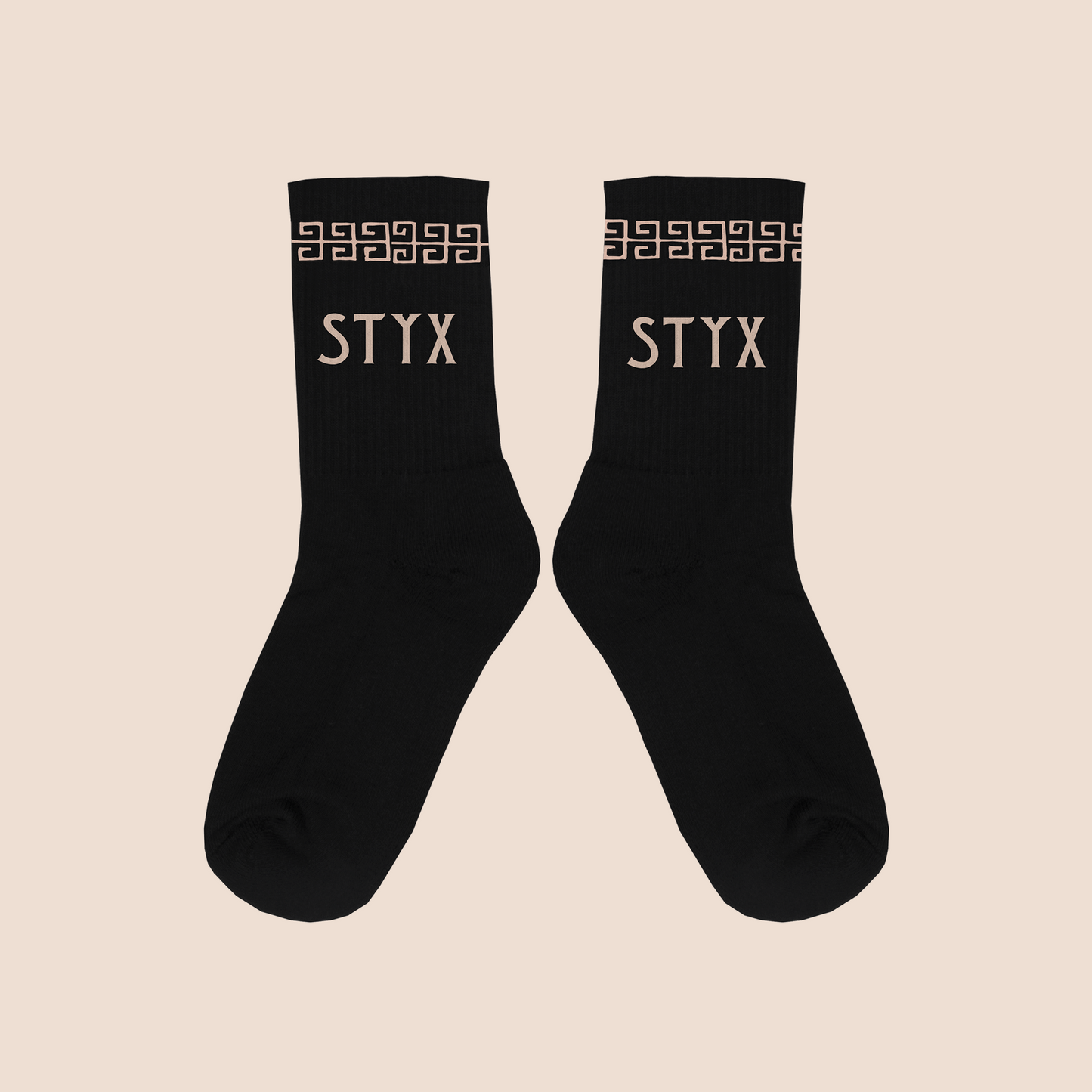 STYX Greek Key Socks (Black)