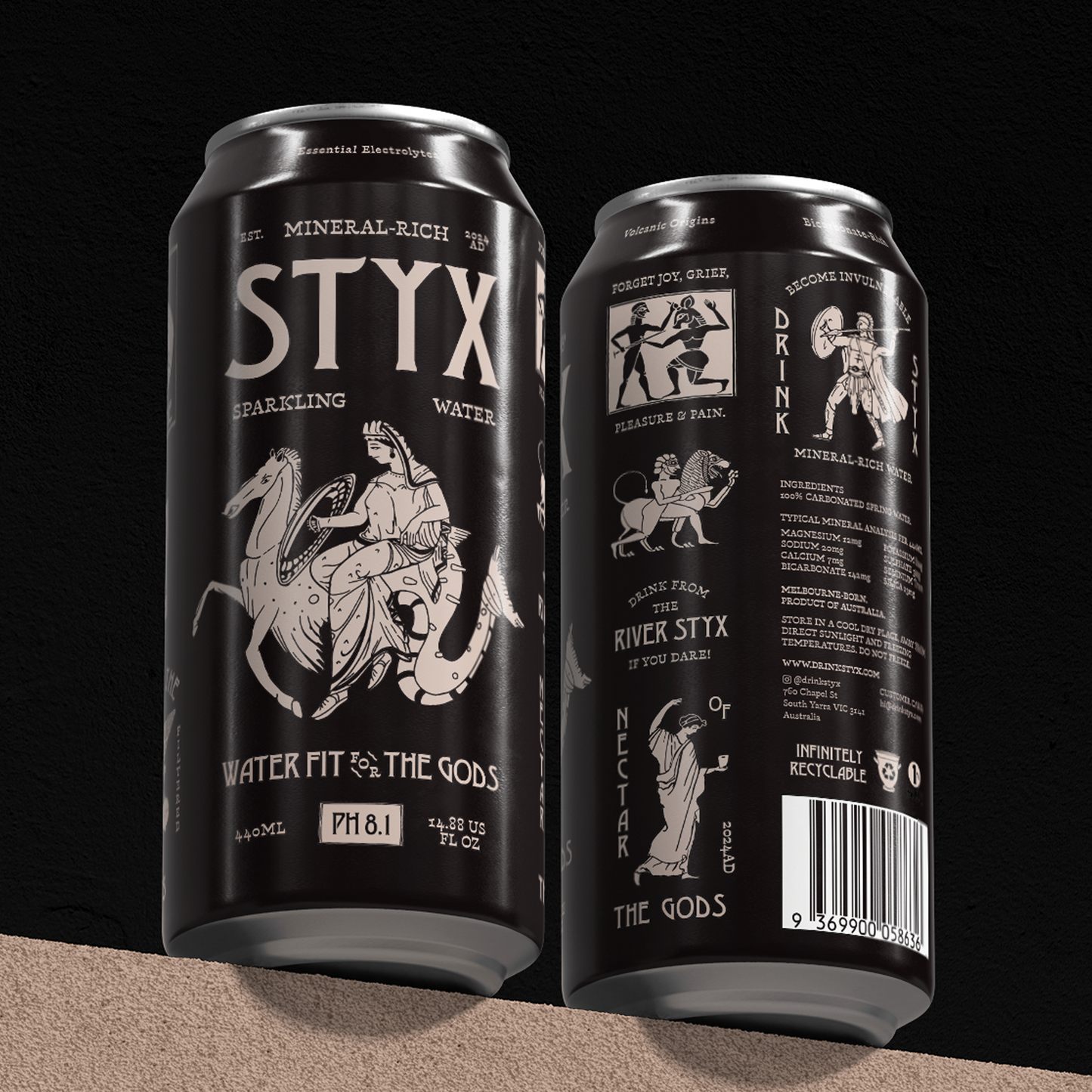 STYX™ SPARKLING Spring Water (24x440mL) | AVAILABLE