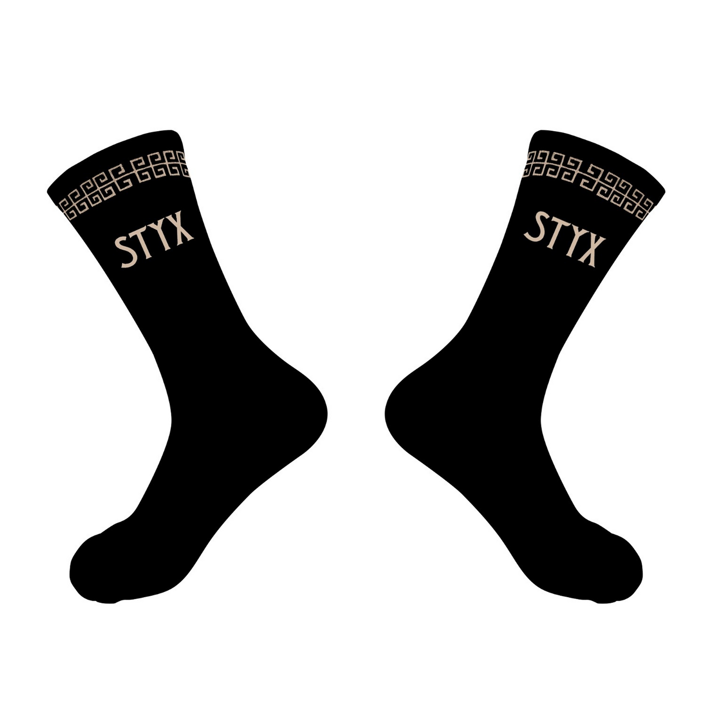 STYX Greek Key Socks (Black)