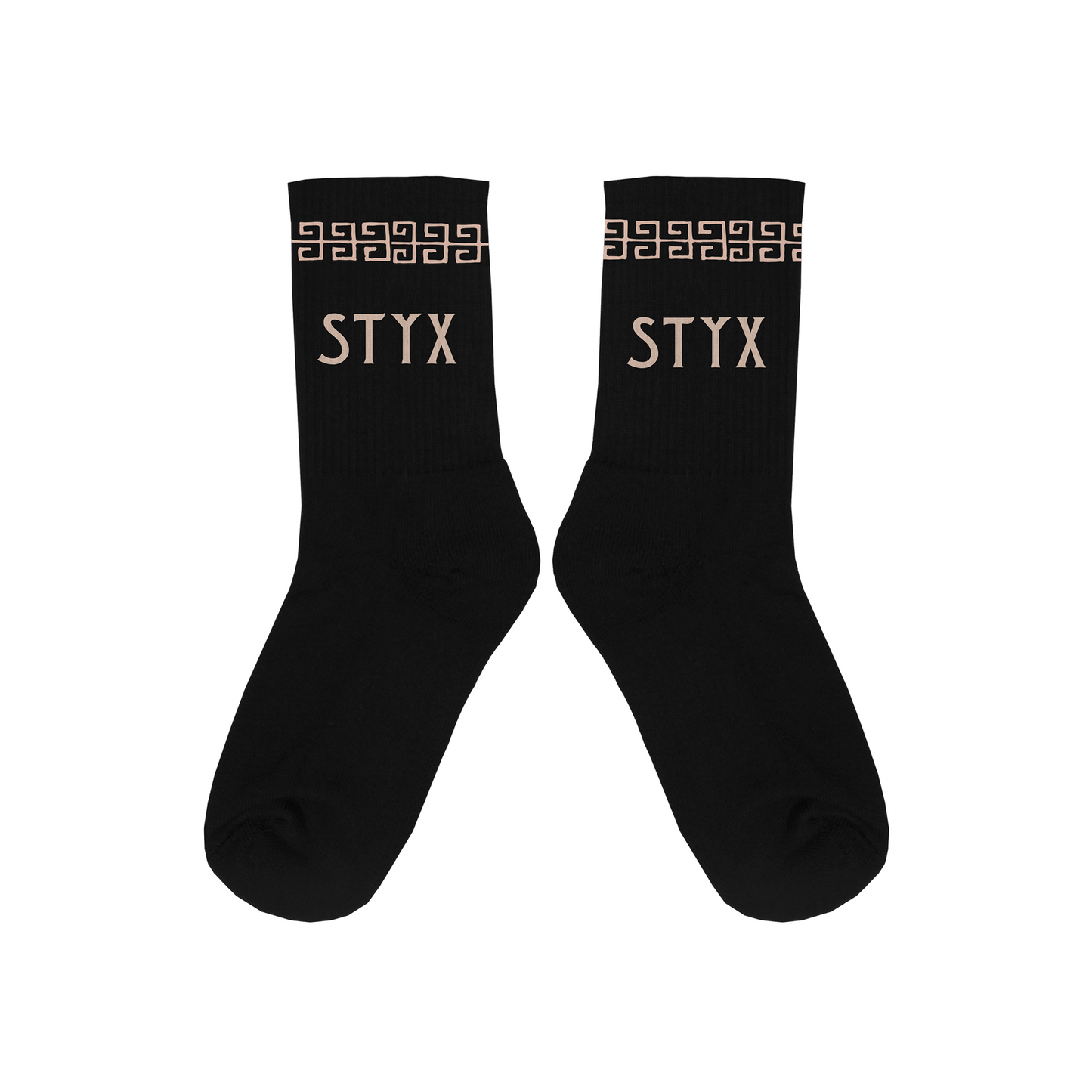 STYX Greek Key Socks (Black)
