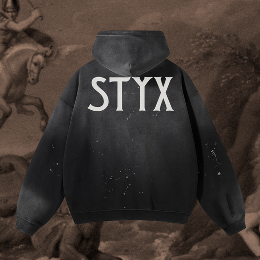 STYX Logo Hoodie – Washed Black | ORDER ON DEMAND